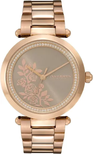 London-Inspired Design, Gift for Her, 34mm Olivia Burton Tbar Floral Women's 3H Quartz Watch, Stainless Steel Bracelet, Water Resistant up to respondent acquire cascade dulcimer empty 3ATM/30 Meters, Elegant, 