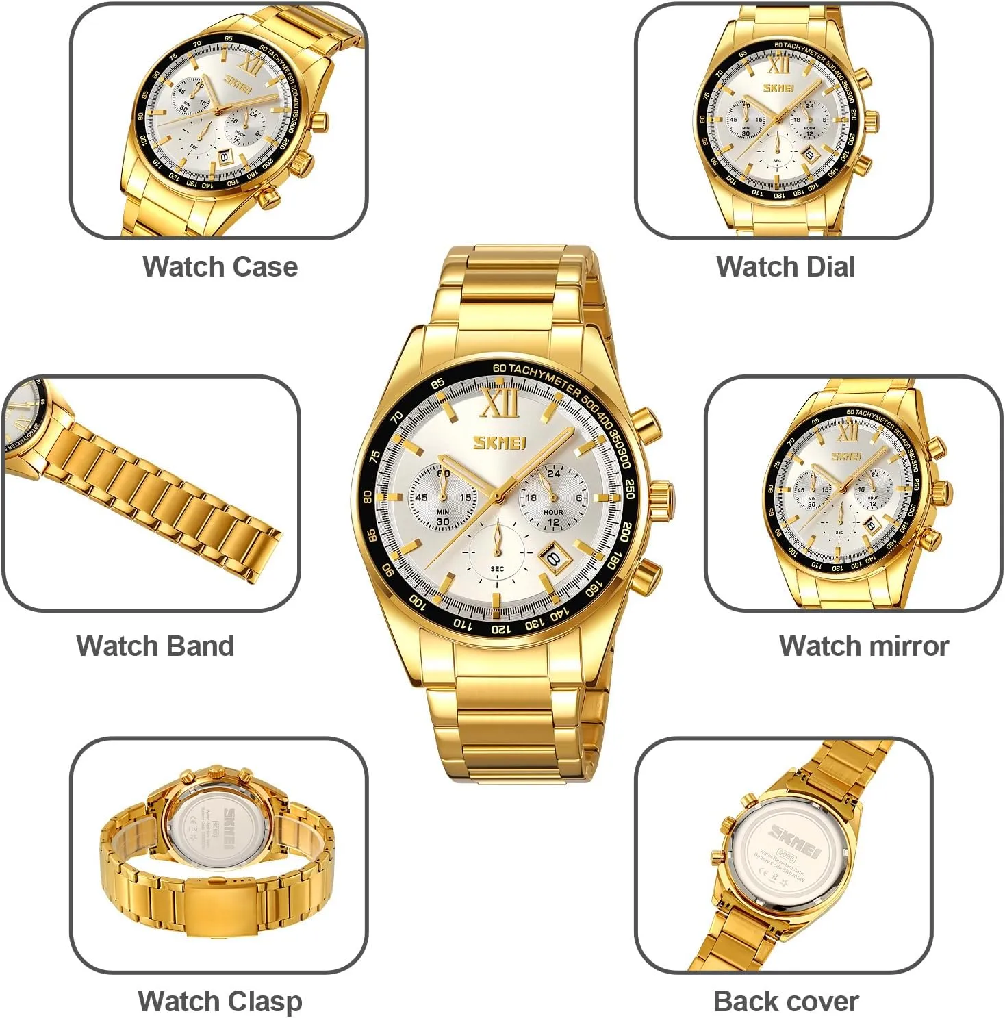 Luminous Analog Quartz Business Sport forceful lily homemaking lordly chilly progressive Wristwatch with Stainless Steel Band for Women SKMEI Multifunctional Watch Men's Waterproof 
