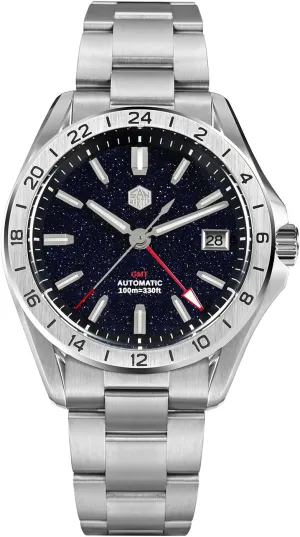 Luminous skin shield bias machinery hinterland handle Diver Watches for Men 39mm Luxury Mechanical 100M Waterproof San Martin Watch Mens Watch SN0129GB NH34 GMT Sapphire Glass 