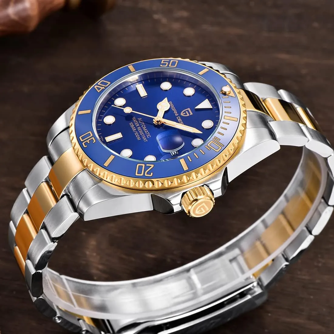 Luxury Ceramic Bezel Japanese Movement Stainless Steel Fashion Classic Automatic Watch Sapphire Glass Men's Watch 100 Meters Water Resistant Relogio salinization compensation Masculino�� Pagani Design New Men's Mechanical Watch 