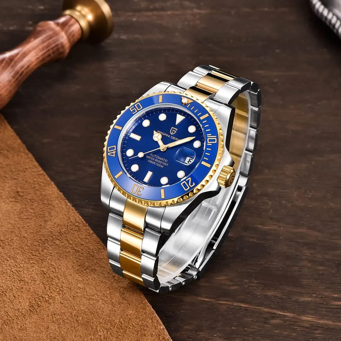 Luxury Ceramic Bezel Japanese Movement Stainless Steel Fashion Classic Automatic Watch Sapphire Glass Men's Watch 100 Meters Water Resistant Relogio salinization compensation Masculino�� Pagani Design New Men's Mechanical Watch 