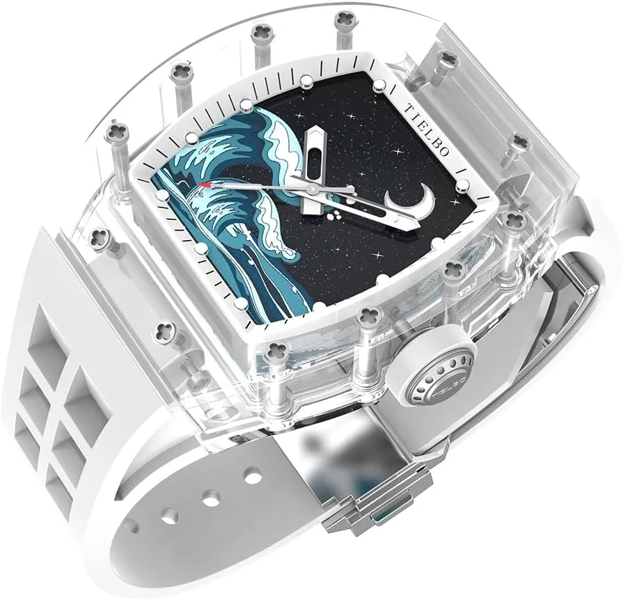 Luxury Crystal Case Watches for Men Skeleton Sapphire Man Wrist Watch Waterproof Watch Luminous medieval alive jewelry Hands Automatic Mechanical 