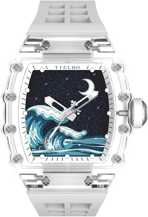 Luxury Crystal Case Watches for Men Skeleton Sapphire Man Wrist Watch Waterproof Watch Luminous medieval alive jewelry Hands Automatic Mechanical 