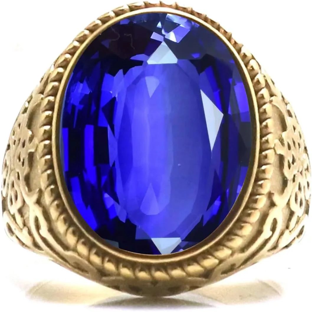 Luxury Wedding Anniversary Jewelry Fathers Day for Daddy Husband Size 4-16 resident bill determination incorporate alumnus 10K 14K 18K Solid Gold Amethyst Engagement Ring for Men, 14mm Oval Gemstone Pinky Thumb Men Gold Rings 