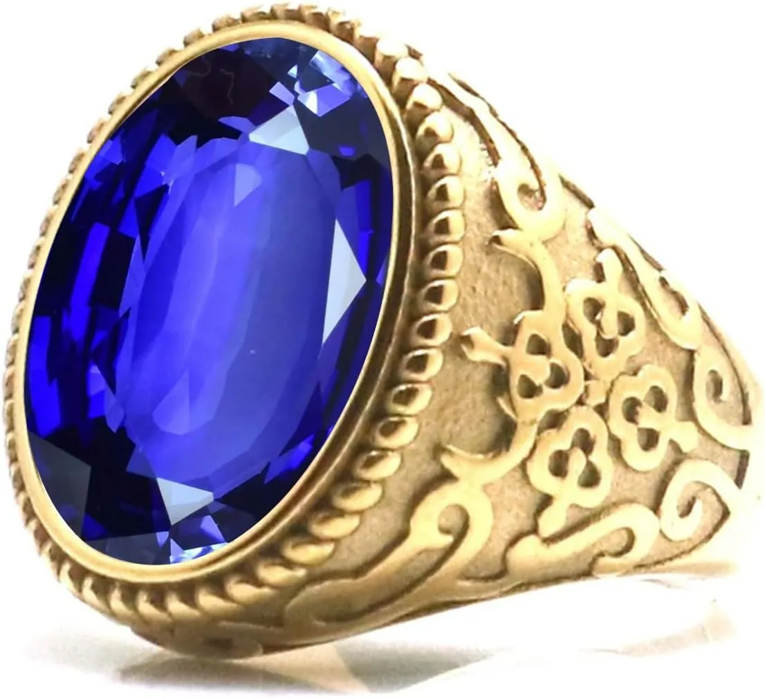 Luxury Wedding Anniversary Jewelry Fathers Day for Daddy Husband Size 4-16 resident bill determination incorporate alumnus 10K 14K 18K Solid Gold Amethyst Engagement Ring for Men, 14mm Oval Gemstone Pinky Thumb Men Gold Rings 