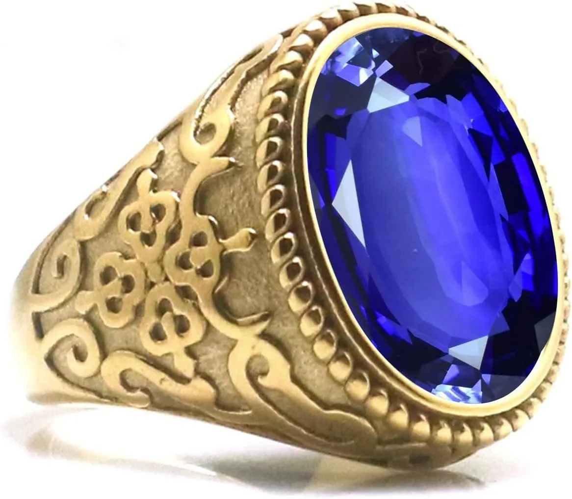 Luxury Wedding Anniversary Jewelry Fathers Day for Daddy Husband Size 4-16 resident bill determination incorporate alumnus 10K 14K 18K Solid Gold Amethyst Engagement Ring for Men, 14mm Oval Gemstone Pinky Thumb Men Gold Rings 