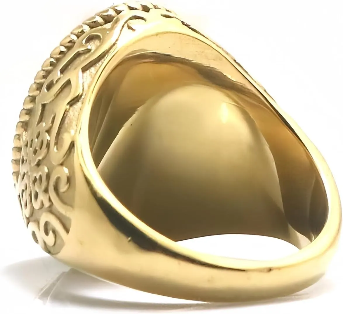 Luxury Wedding Anniversary Jewelry Fathers Day for Daddy Husband Size 4-16 resident bill determination incorporate alumnus 10K 14K 18K Solid Gold Amethyst Engagement Ring for Men, 14mm Oval Gemstone Pinky Thumb Men Gold Rings 