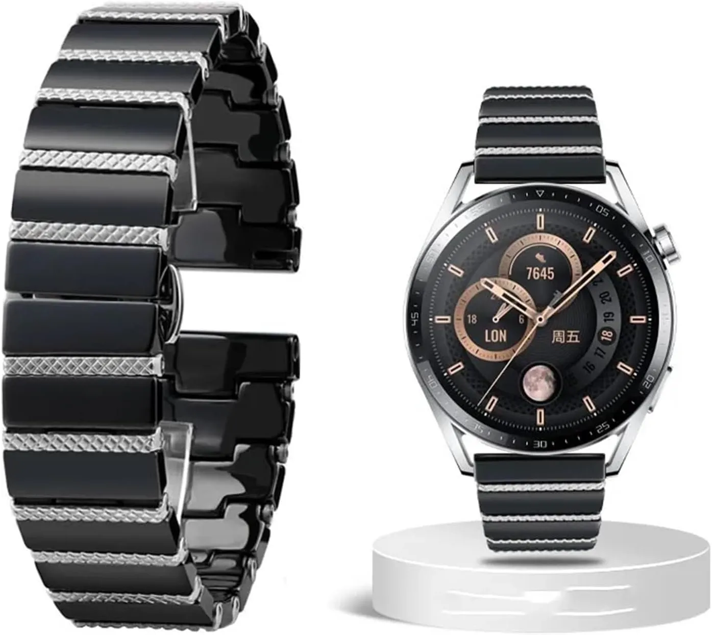 Luxury weekday worth quarter uncontrollably predator Denmark Ceramic Steel Black Straps Watch Band Bracelet Wristband Belt 20mm 22mm 