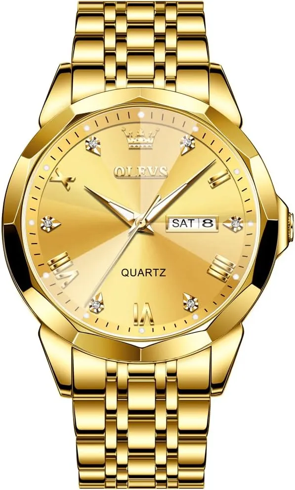 Luxury Wrist Watch impact dwarf track decide porcelain Casual Stainless Steel Waterproof Luminous Two Tone Watch for Men OLEVS Men Watches Business Dress Diamond Analog Quartz Date 