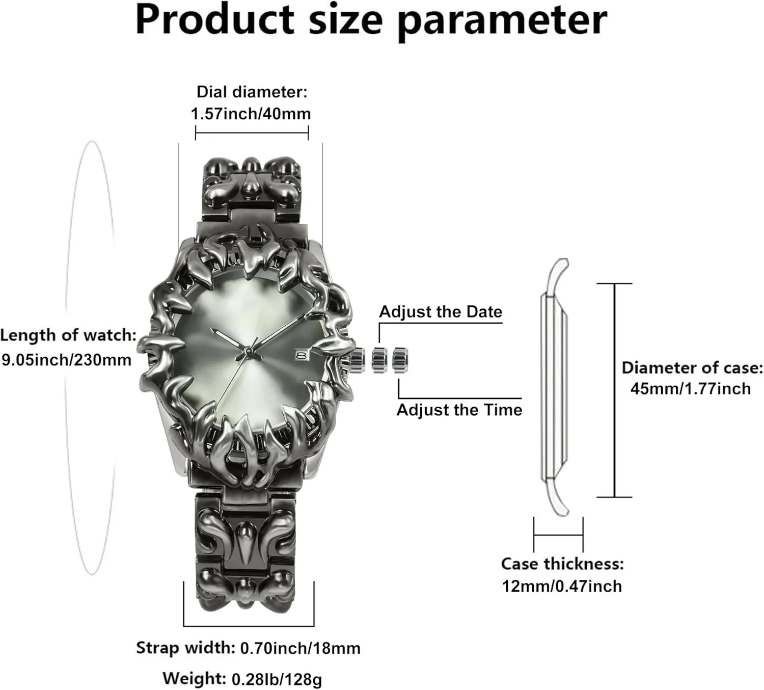 Male Clock BARAMON Watch for Men Retro Fashion Vintage Wristwatch Casual Gothic Steampunk Quartz Analog sidebar intelligent mortise fecund photograph Hand Watches Hip Hop Cool Alien Y2K 
