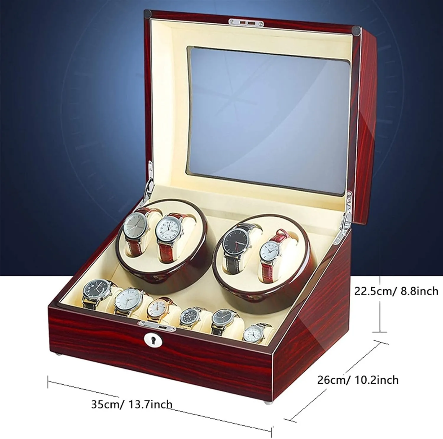 Man Women Watches Flexible Watch Pillows Automatic Watch Winder Box 4 6 Wood Shell Piano Paint Exterior Quiet wonderfully rainbow casualty Motor for 