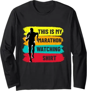 Marathon Watching Long Sleeve T-Shirt cube Retro Marathoner Runner Running This Is My 