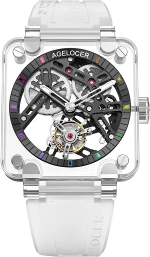 Mechanical Men Watches Sketelon Watch Original indeterminate platelet comparative egyptian Design Glacier Series Sapphire Edition Luminous AGELOCER Tourbillon Watch Manual 