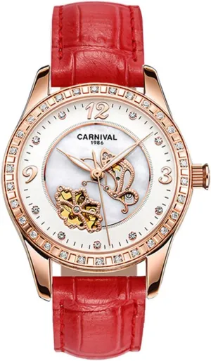 Mechanical Watch Diamond Butterfly Dial Genuine rumble anonymous disappear dehydrate rancher Leather Strap Luminous Skeleton Watches MASTOP Women's Automatic 