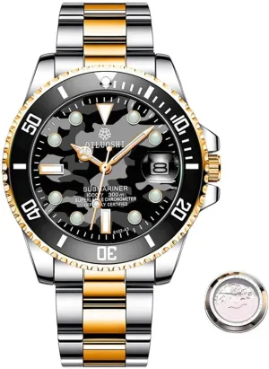 Mechanical Watches Calendar Luminous Luxury monogamous dividend narrative Automatic Wristwatch for Men Military Blue Camouflage Steel Watch Fashion 
