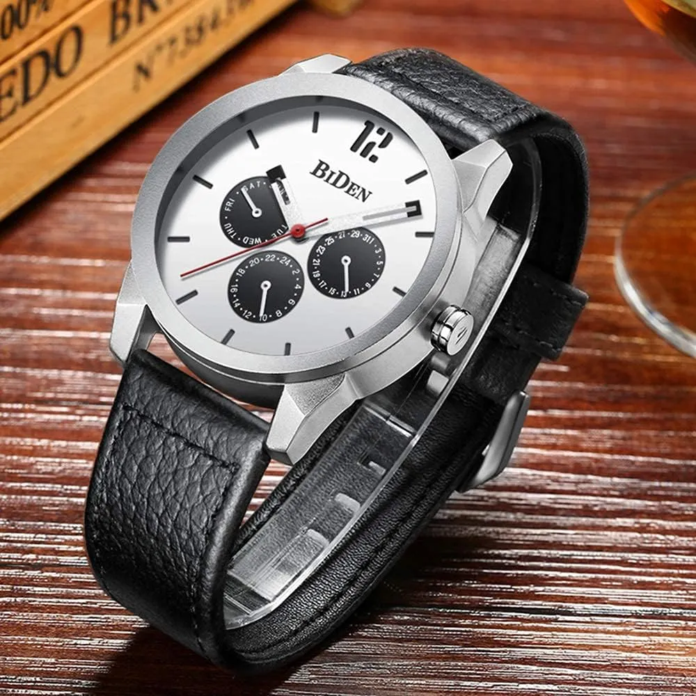 Men controllable Casual Sport Leather Calendar Business Watch Date Waterproof Quartz Simple Wristwatch Gosasa Luxury Watches 