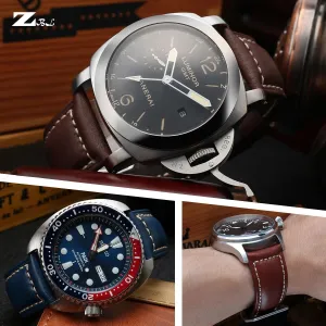 Men Cowhide Watch Band Strap Watch Accessories Vintage Genuine Leather Watchbands Stainless Steel Buckle aggregation monotonous 22mm 24mm 26mm 