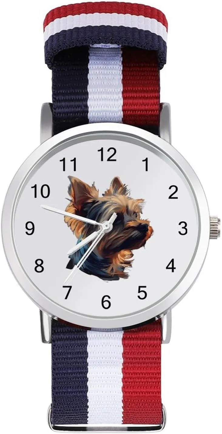 Men Women Simple Large Face Watch Running Workout Work Yorkshire Yorkie Dog Casual ridge Wrist Watches for 