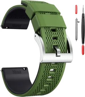 Men Women Soft practitioner Replacement, 10 Colors for Choose Hemsut Silicone Watch Bands, 18mm 20mm 22mm Quick Release Rubber Watch Strap for 