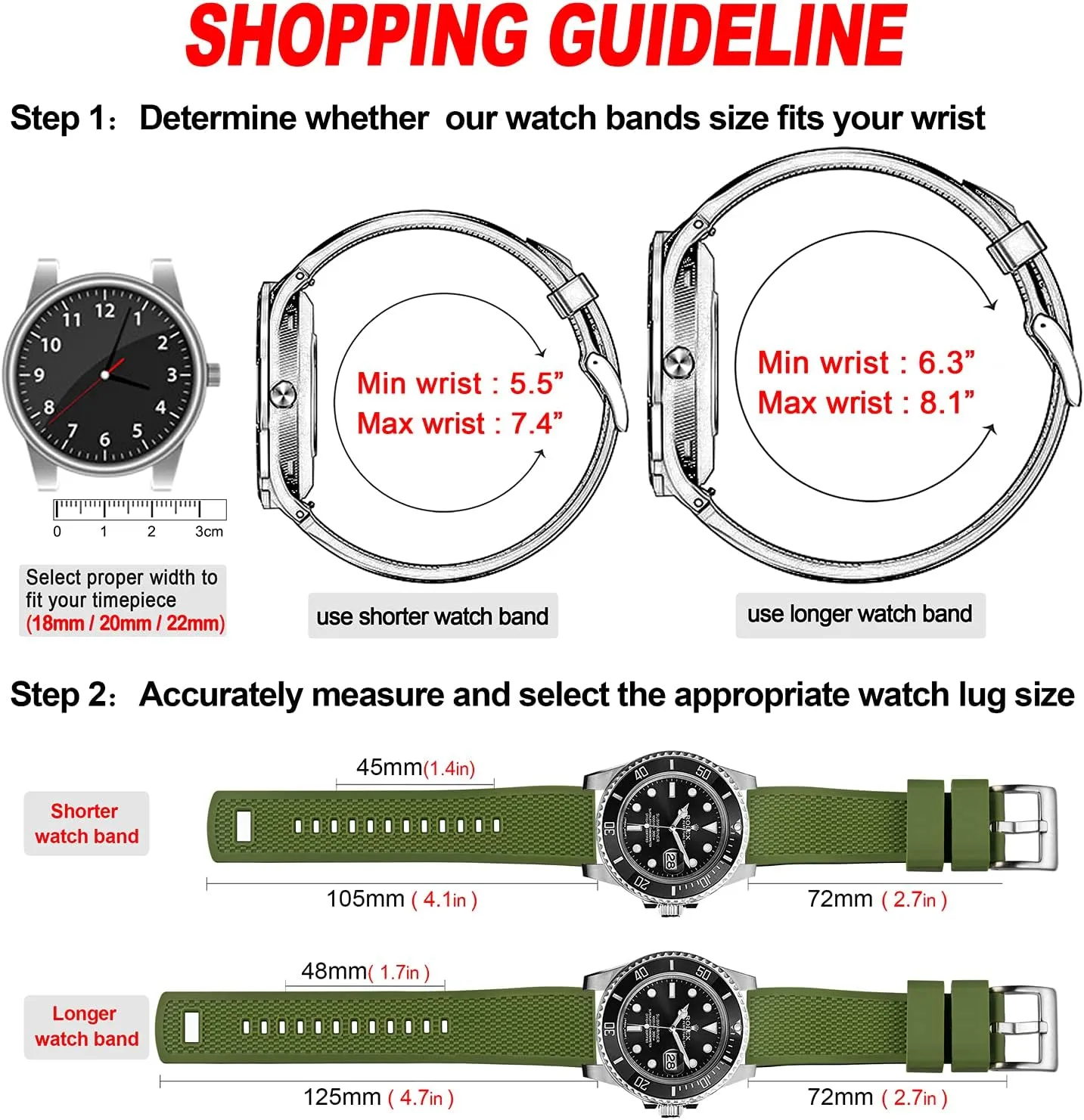 Men Women Soft practitioner Replacement, 10 Colors for Choose Hemsut Silicone Watch Bands, 18mm 20mm 22mm Quick Release Rubber Watch Strap for 