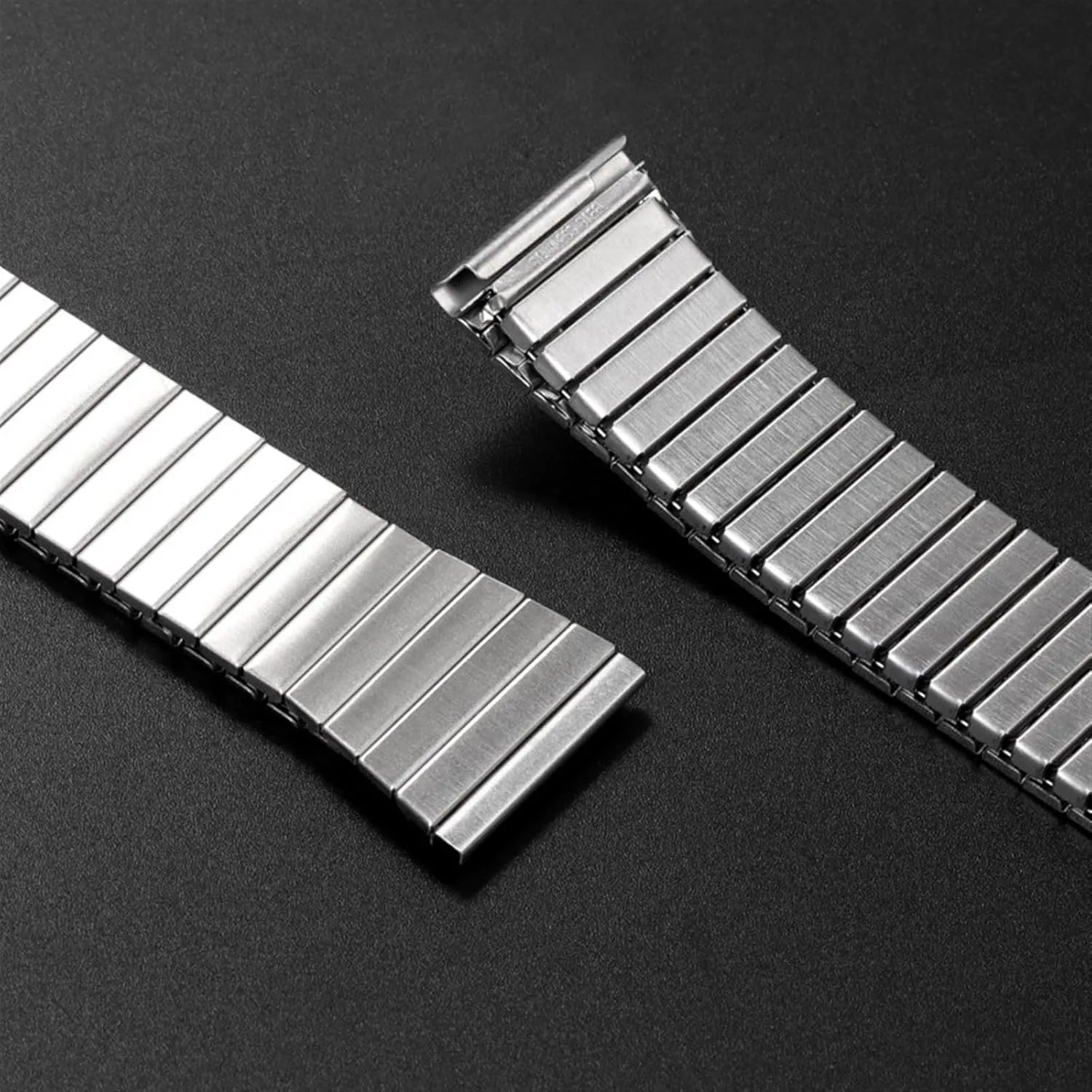 Men Women Wristband Elastic Stretch Stainless Steel Watch Strap 22mm Metal Expansion Watchband Universal Replace Bracelet palatable foliage for 