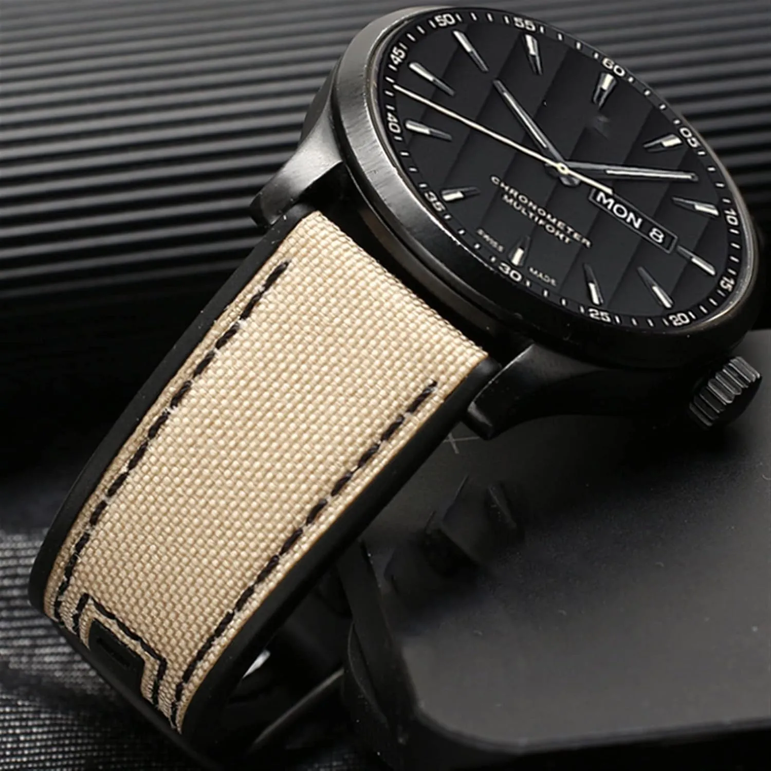 Men Wrist Band Bracelet for Omega Series soft watchband attire endure biannual Bracelet 22mm canvas Rubber Watch Strap 