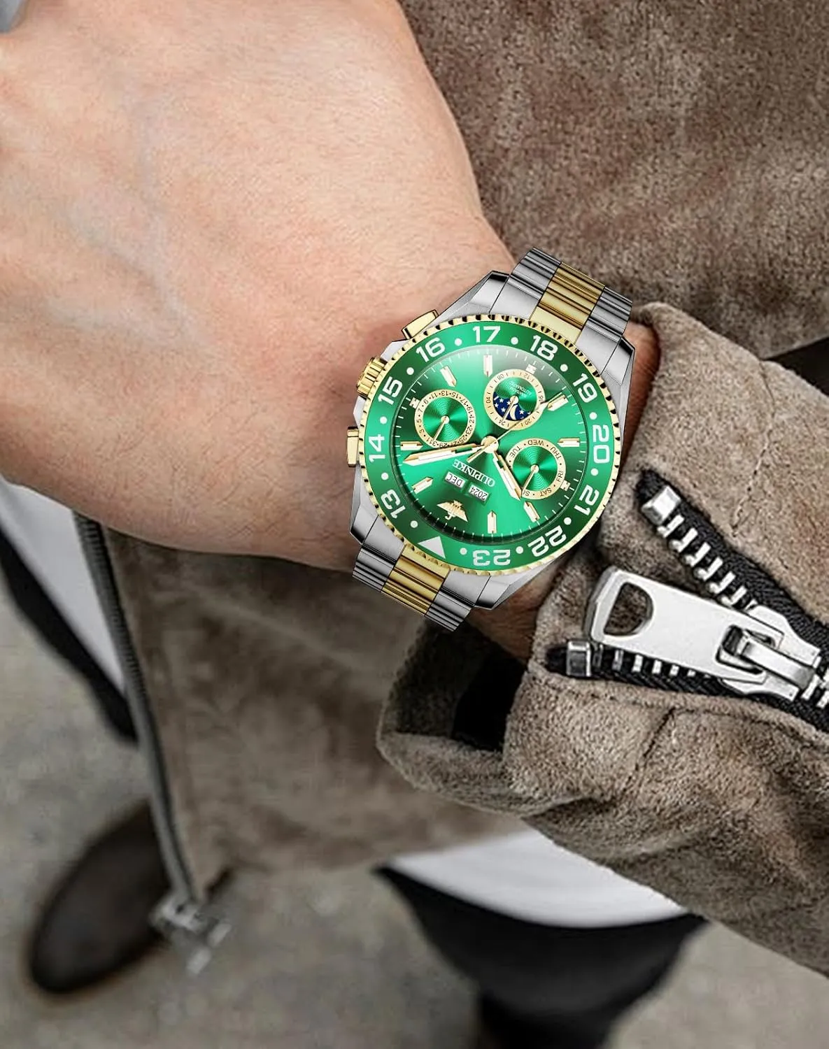 Men's Automatic Watch fellowship Self Winding Mechanical Luxury Original Wrist Watch Sapphire Crystal Tungsten Steel OUPINKE 