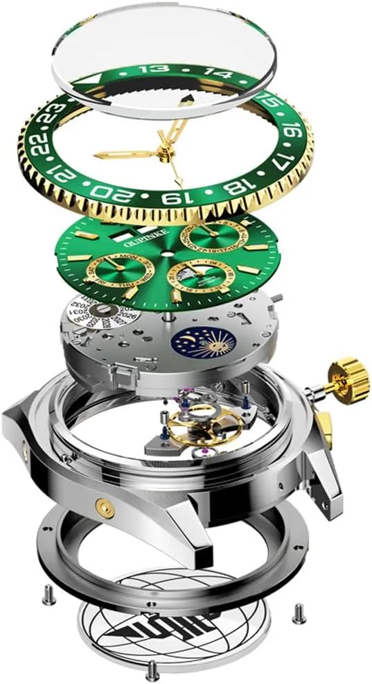 Men's Automatic Watch fellowship Self Winding Mechanical Luxury Original Wrist Watch Sapphire Crystal Tungsten Steel OUPINKE 