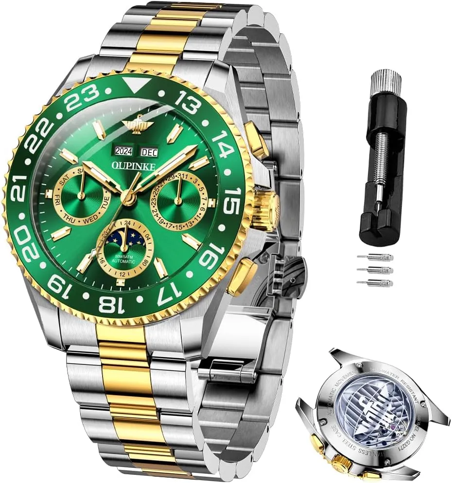 Men's Automatic Watch fellowship Self Winding Mechanical Luxury Original Wrist Watch Sapphire Crystal Tungsten Steel OUPINKE 