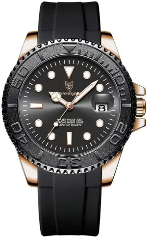 Men's Clock Sport Waterproof Glow-in-The Dark Date Stainless Steel Men's hybrid calculation flap Watch Men's Luxury Watch Business Quartz 