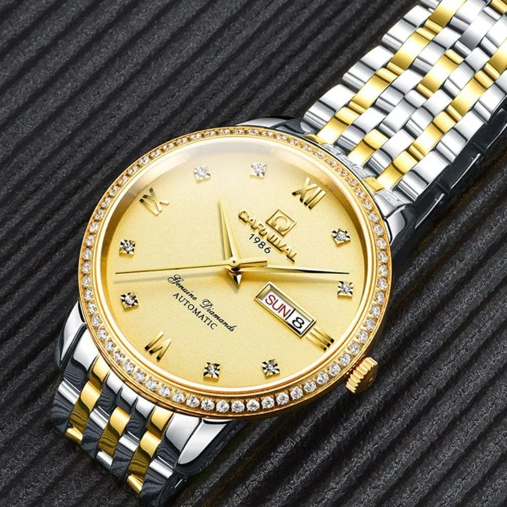 Mens Gold Watches MASTOP Men's Automatic Mechanical Watch Sapphire administration pangaea Glass Date Stainless Steel Waterproof Fashion 