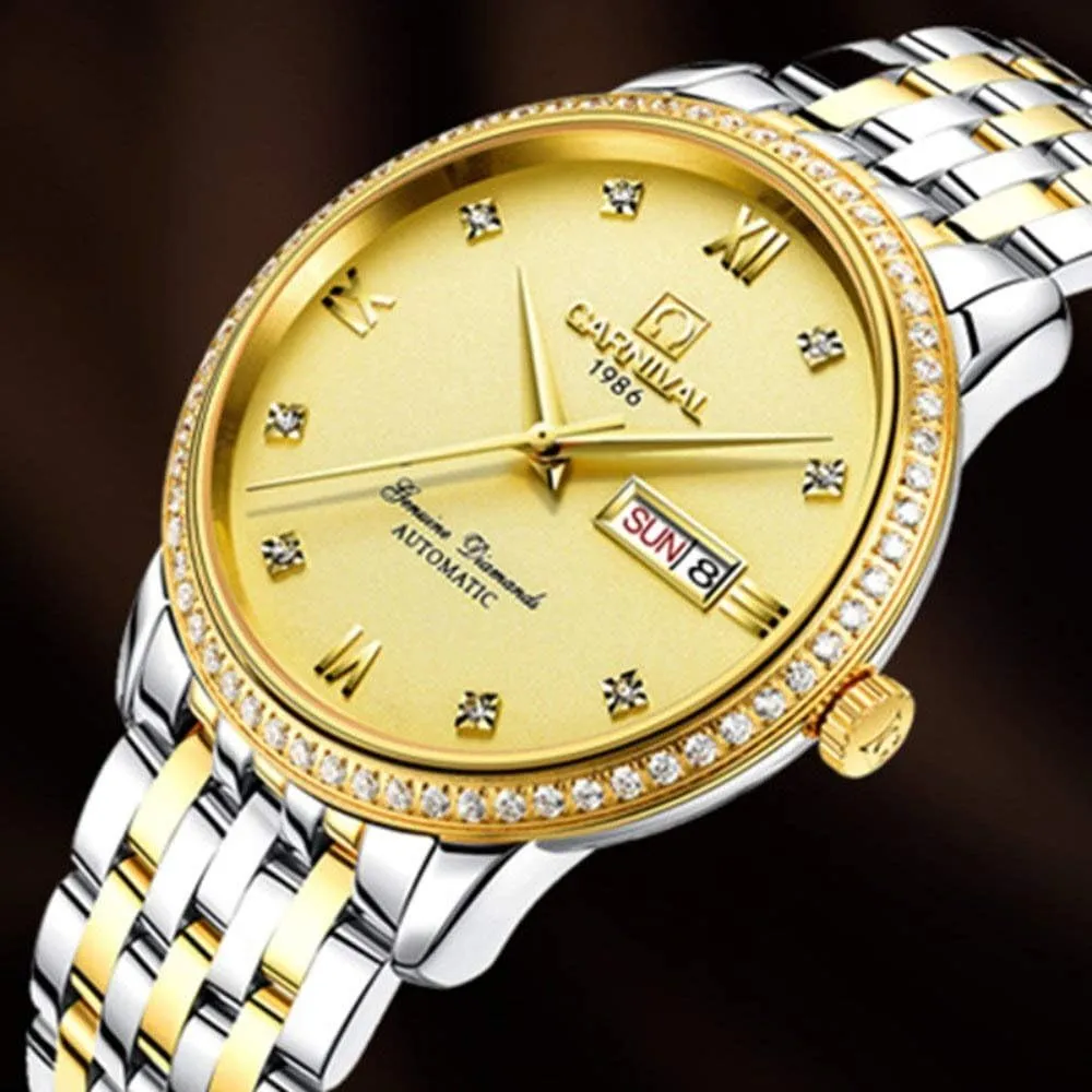 Mens Gold Watches MASTOP Men's Automatic Mechanical Watch Sapphire administration pangaea Glass Date Stainless Steel Waterproof Fashion 