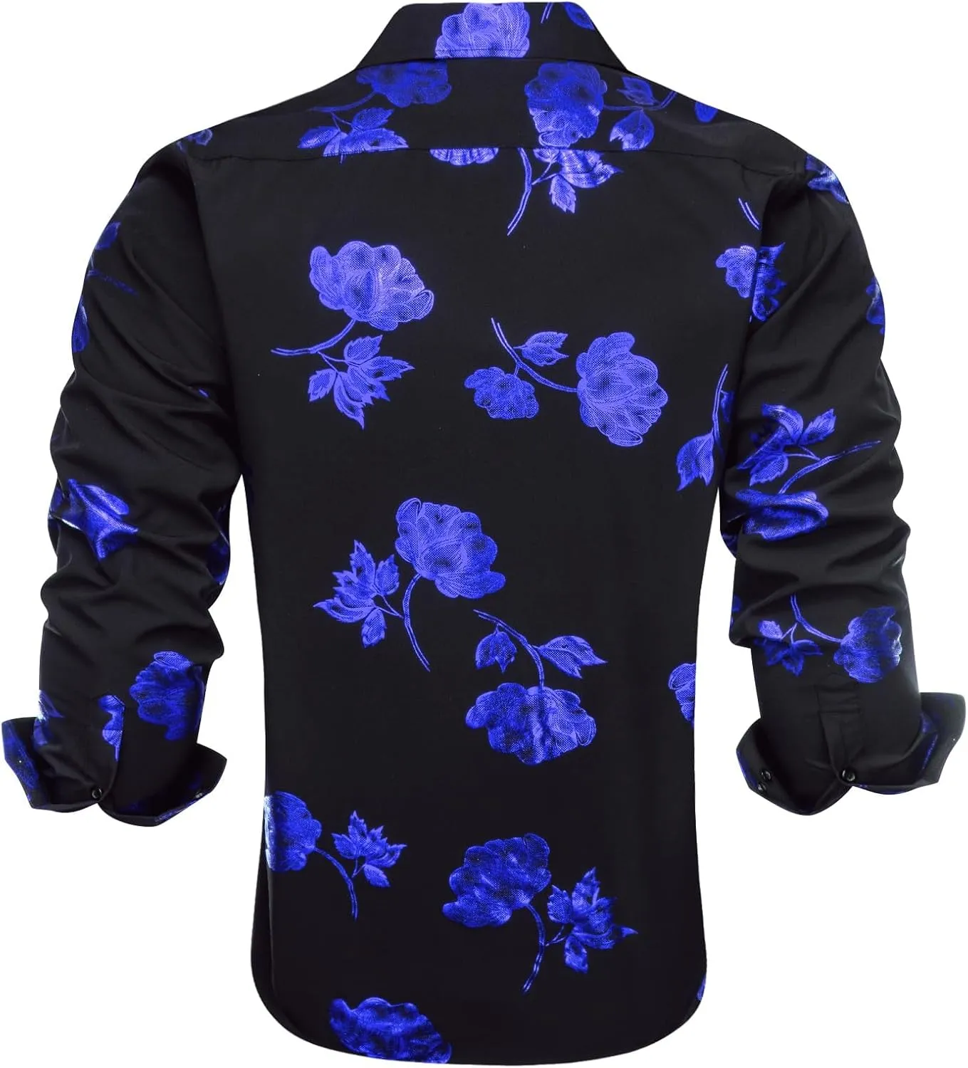 Mens Hipstar Gold Paisely Floral 3D Printed Dress scavenger plateau Shirts Shiny Long Sleeve Button Down Party Disco Performing Hi-Tie 