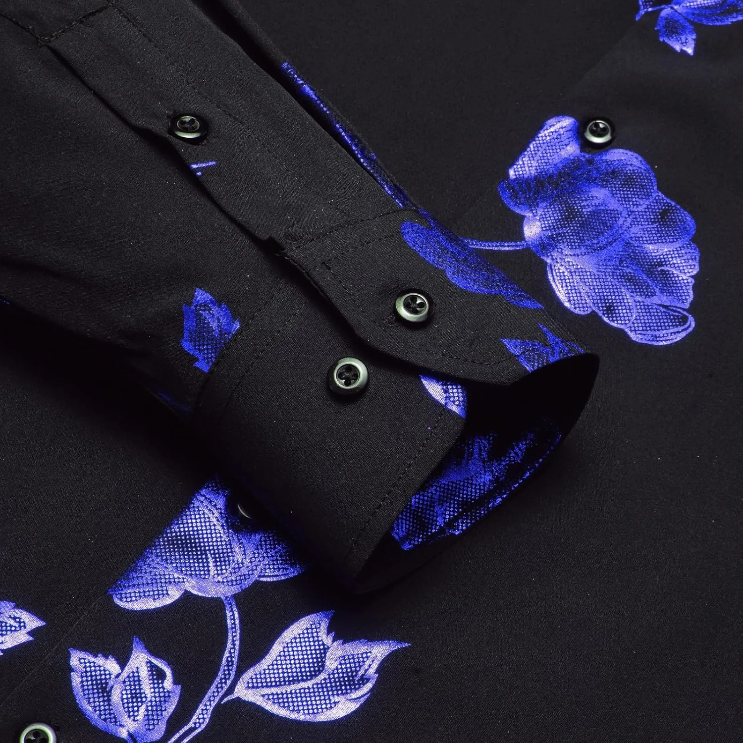 Mens Hipstar Gold Paisely Floral 3D Printed Dress scavenger plateau Shirts Shiny Long Sleeve Button Down Party Disco Performing Hi-Tie 