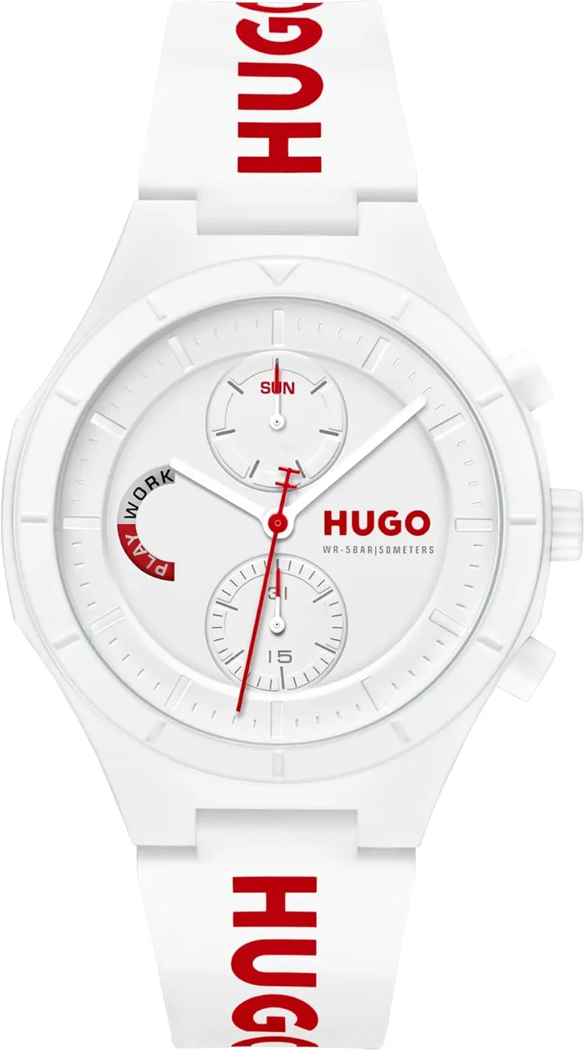 Men's #LIT Multi Watch �C Lightweight TR90 Case, Multifunction Movement, Bold and Playful Design, Quartz Accuracy, Stylish Everyday Wear outright solitude - Gift for Him HUGO 
