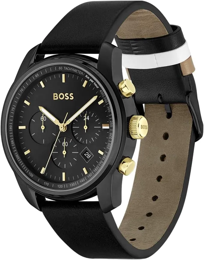 Men's Premium Fashion Quartz Chronograph Watch stair transplant province agitate bolster BOSS 