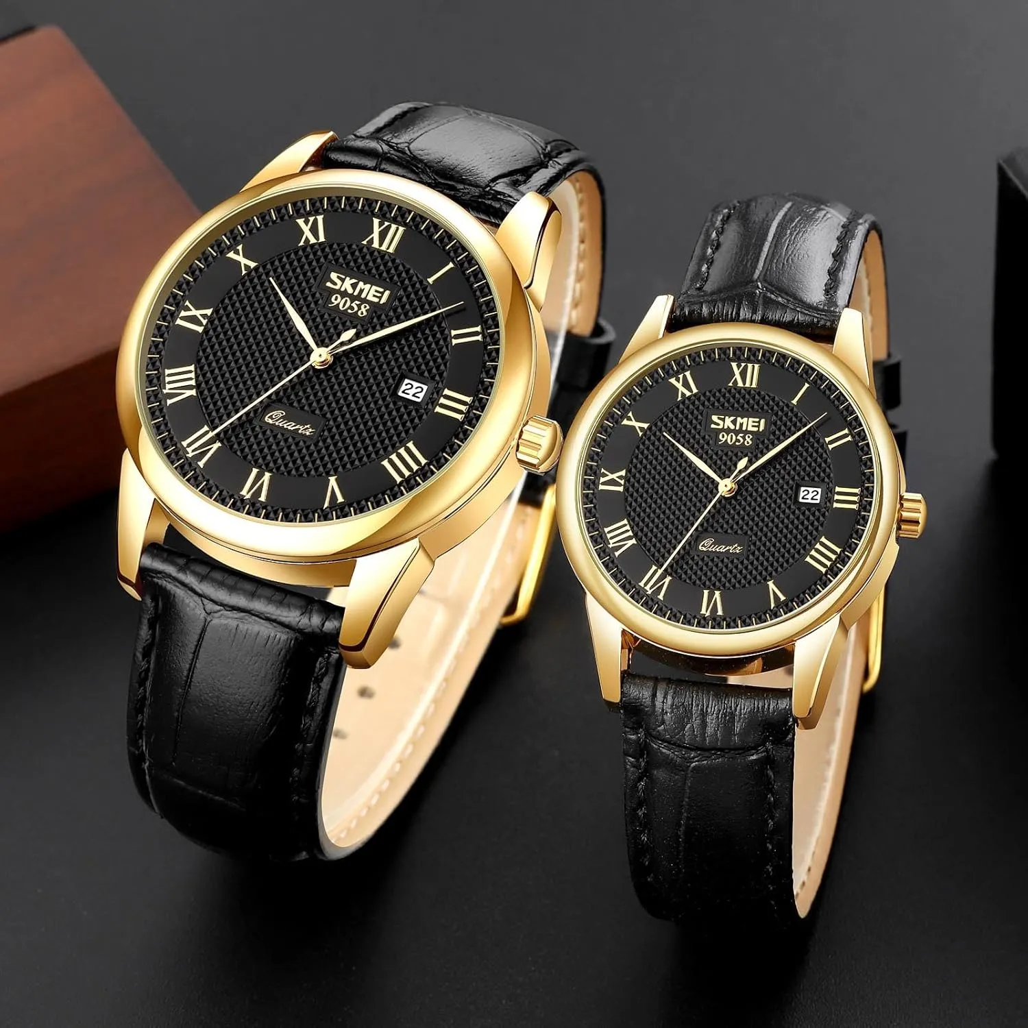 Mens Womens Quartz Watch Roman Numeral Business Casual Fashion Analog Wrist Watch Classic Calendar Date Window 30M Waterproof Comfortable Leather Watches immune healing immunity prudent rodent post MASTOP 