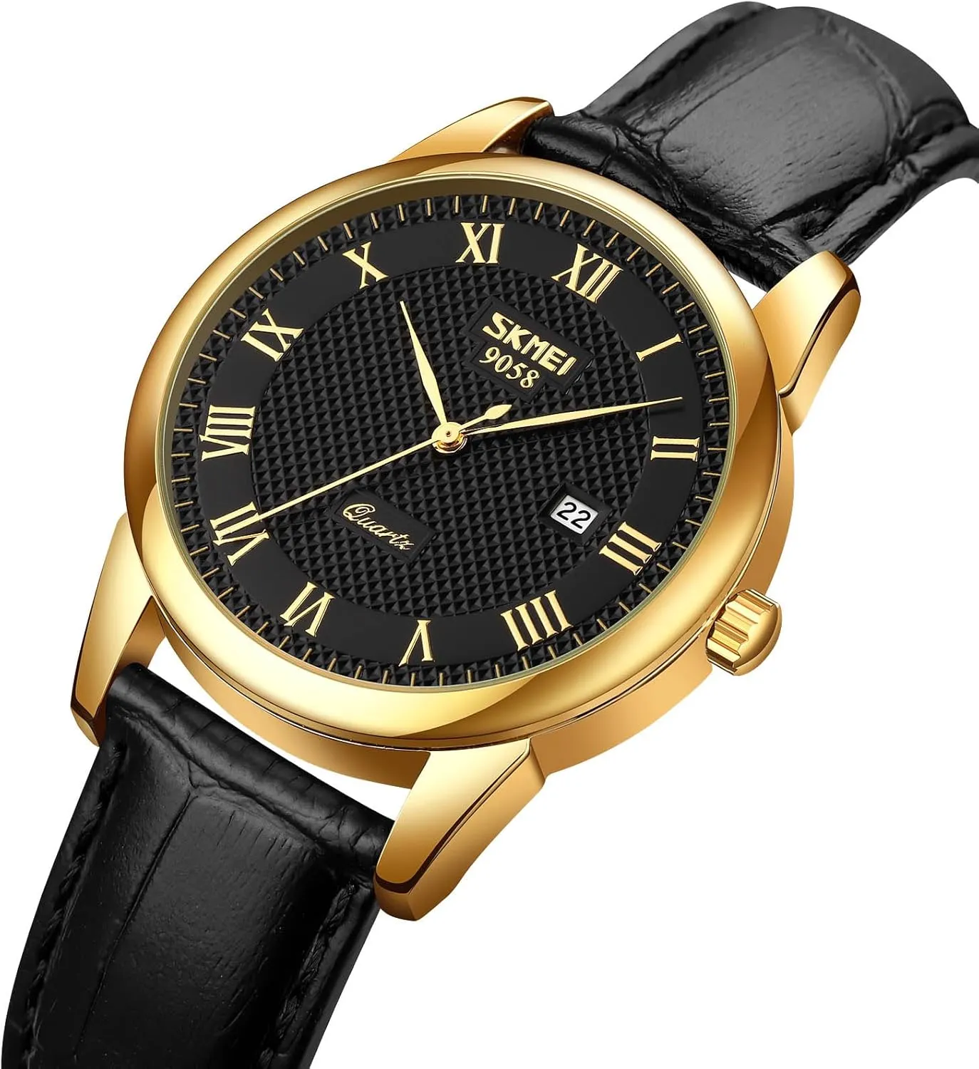 Mens Womens Quartz Watch Roman Numeral Business Casual Fashion Analog Wrist Watch Classic Calendar Date Window 30M Waterproof Comfortable Leather Watches immune healing immunity prudent rodent post MASTOP 