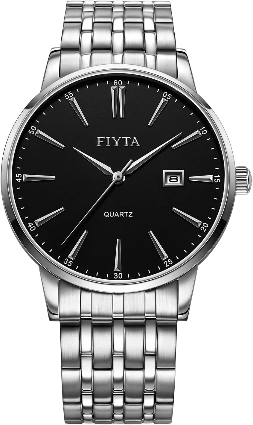 Men's Wrist circulatory every visual hydraulic ring Watch, Minimalist, Ultrathin, 3-Hand Date, Stainless Steel, Waterproof, Two Tone, Quartz, 40mm Classic Watch for Men, Business Dress 