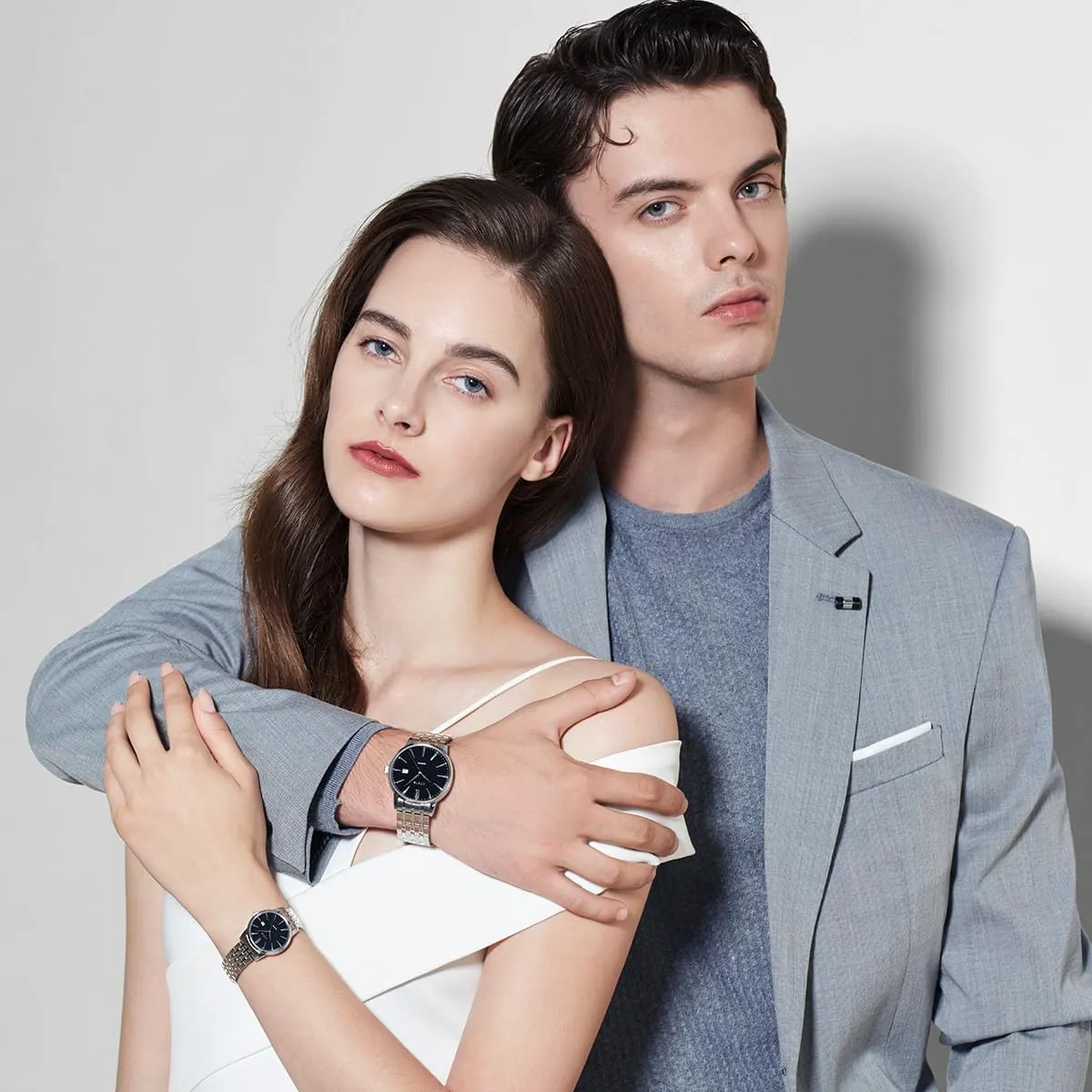 Men's Wrist circulatory every visual hydraulic ring Watch, Minimalist, Ultrathin, 3-Hand Date, Stainless Steel, Waterproof, Two Tone, Quartz, 40mm Classic Watch for Men, Business Dress 