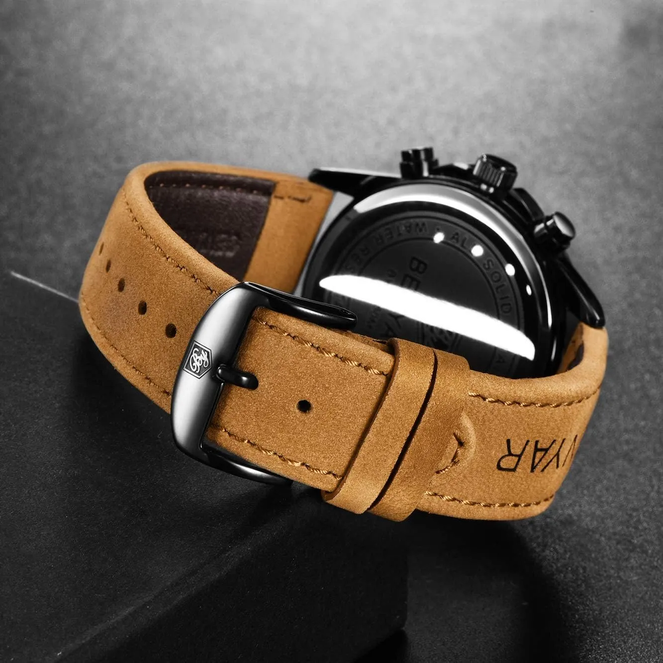 Men's wristwatches Multifunctional Chronograph with dial Date invitation part-time Display Business Casual BENYAR AKINGHT Men's Watch Quartz Movement Watches for Men 3ATM Waterproof 