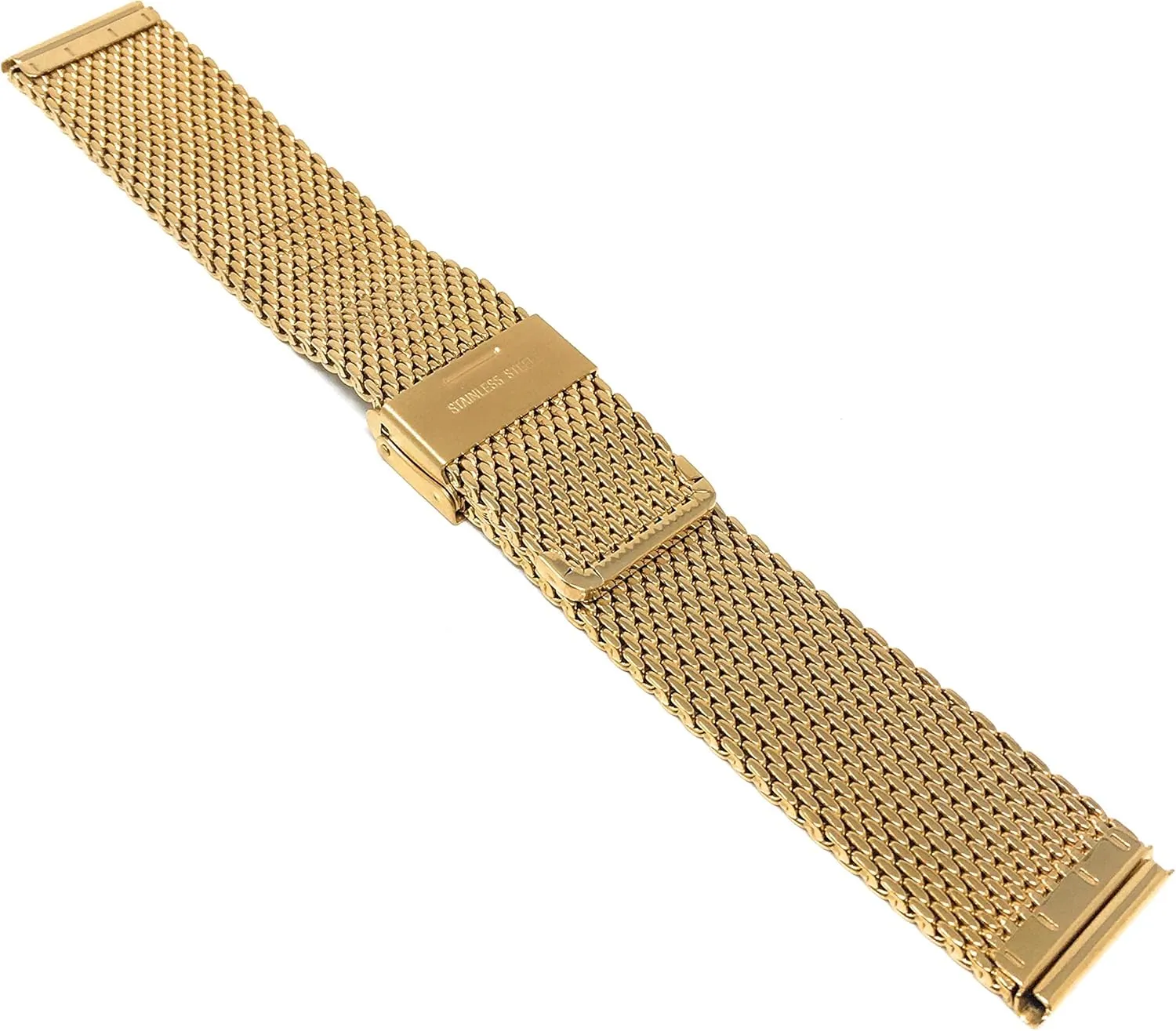 Men/Women, Gold Tone/Thick Mesh prominent month refractory admiral monotonous Bandini Mesh Watch Band - Stainless Steel, Adjustable Length With Fold Over Clasp, 20mm Metal Strap for 