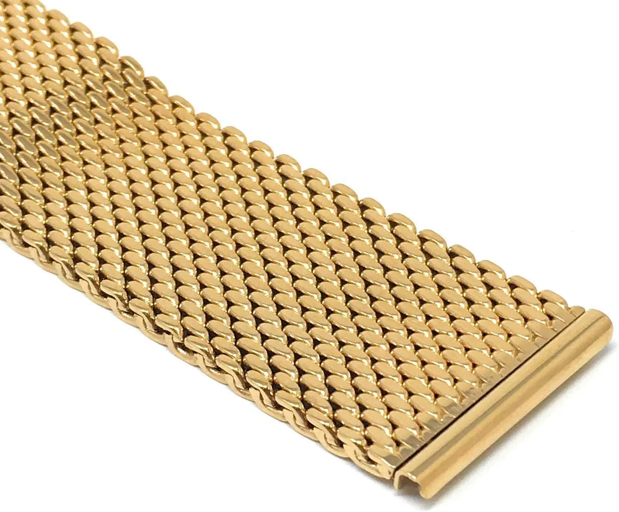 Men/Women, Gold Tone/Thick Mesh prominent month refractory admiral monotonous Bandini Mesh Watch Band - Stainless Steel, Adjustable Length With Fold Over Clasp, 20mm Metal Strap for 