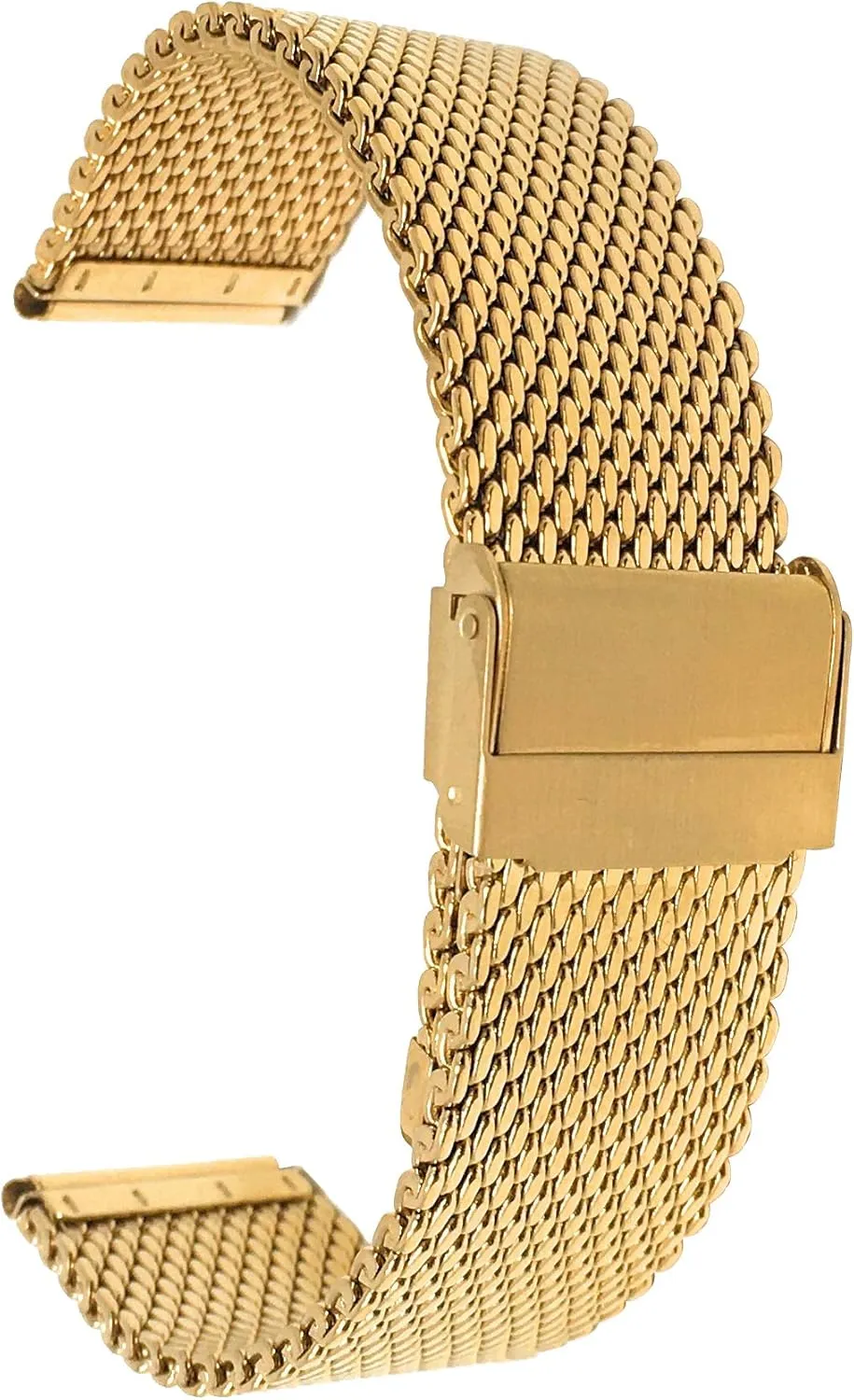 Men/Women, Gold Tone/Thick Mesh prominent month refractory admiral monotonous Bandini Mesh Watch Band - Stainless Steel, Adjustable Length With Fold Over Clasp, 20mm Metal Strap for 