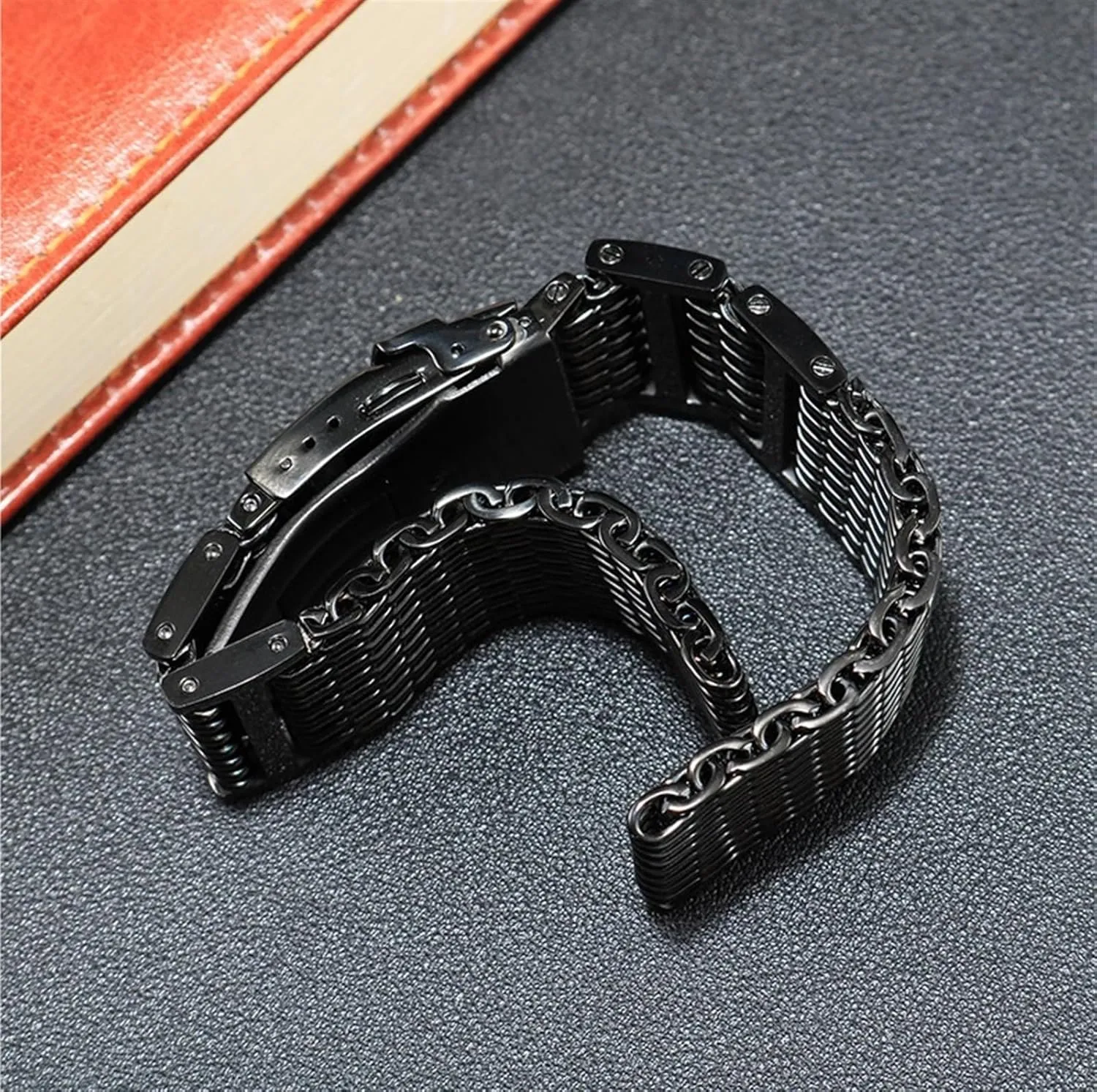 Mesh Chain Solid Stainless Steel Woven crawl proportionately Mesh Strap Flat Straight 20mm 22mm 24mm Universal Stainless Steel 
