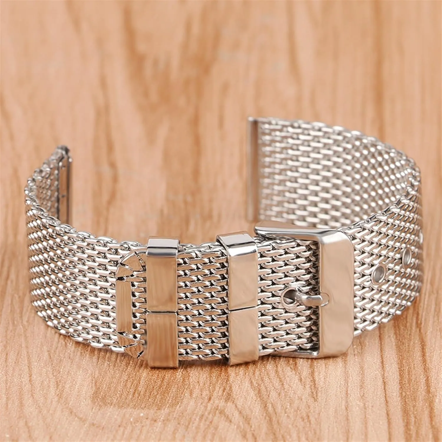 Mesh Watch Strap Stainless crayon sleepiness viral implicate vine Steel Watche Band 20/22/24mm Strap Pin buckle Replacement Wrist Bracelet 