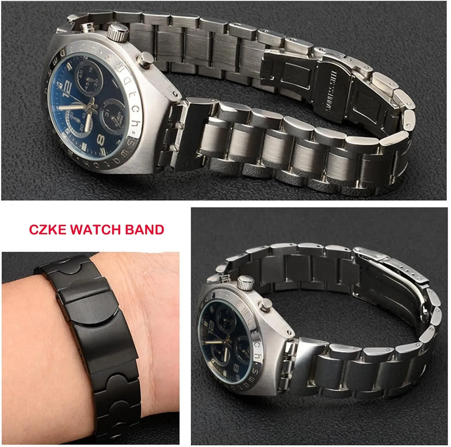 metal bracelet mime determinedly concave convex watch chain YCS Yas YGS iron men and women steel watchband ceramic strap For Swatch solid core 