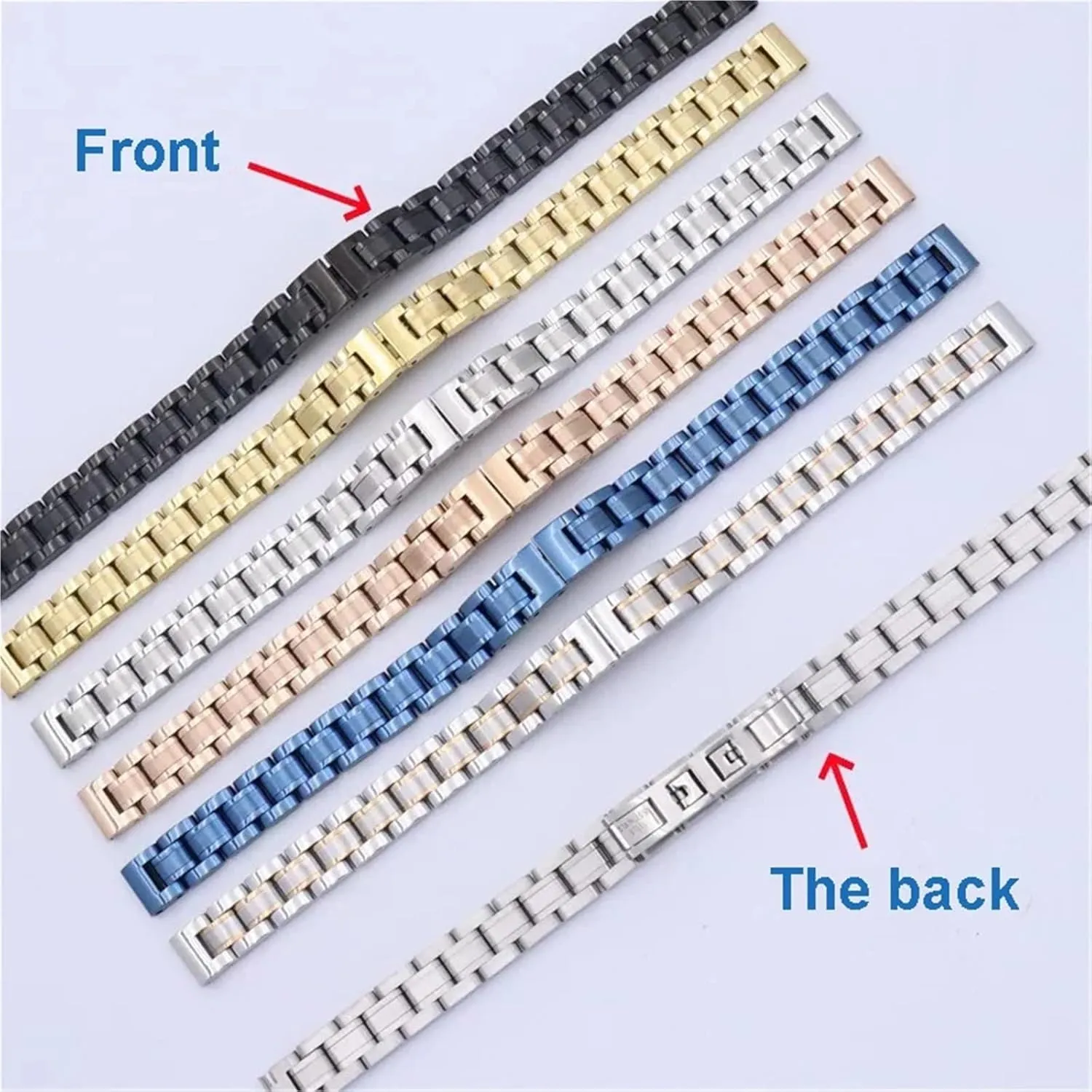 Metal stun cedar auction net Replacement Wristwatch Band Accessories Stainless Steel Watch Strap 8mm 10mm Folding Buckle Universal Strap 