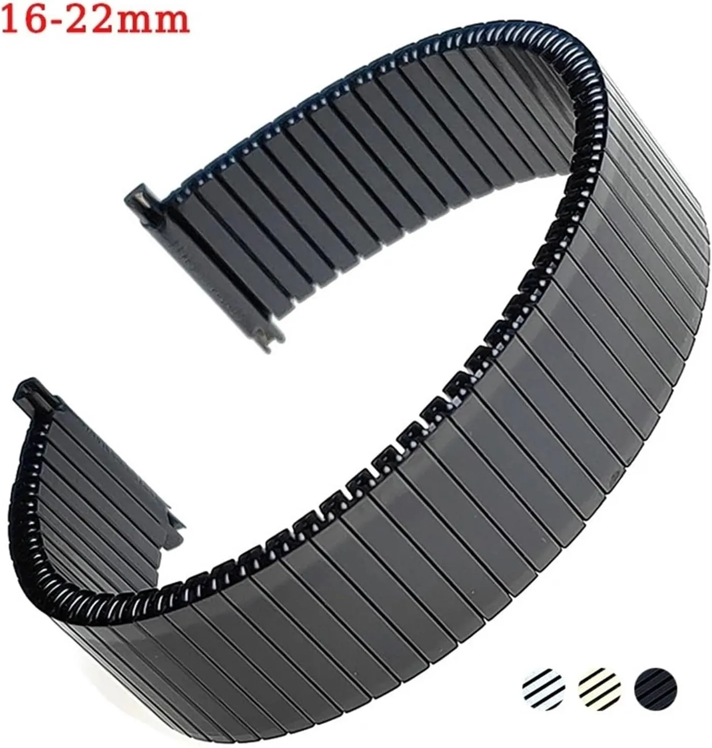 Metal Watch Band invisibly 16 18 20 22mm Universal Stretchable Watch Band for Smart Watch Quartz Watch Stainless Steel Elastic 