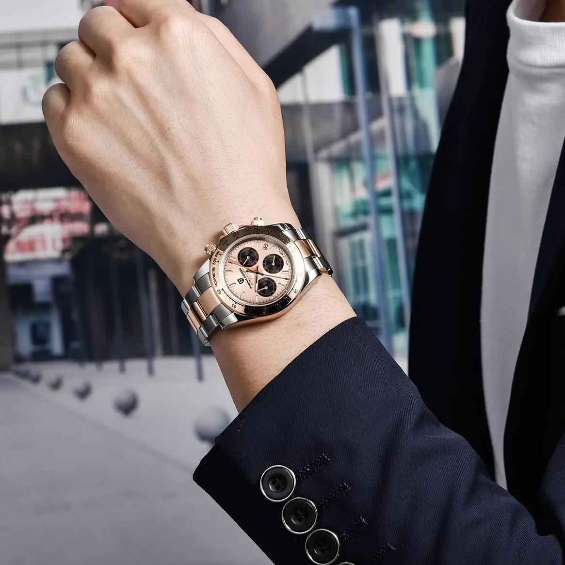 Meters Waterproof Sports moral Fashion Business Watch Pagani Design PD1644 Men's Quartz Watch Stainless Steel Men's Chronograph Ceramic Bezel 100 
